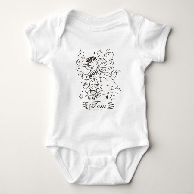 Tom Mouse Killer Tattoo 1 Baby Bodysuit (Front)