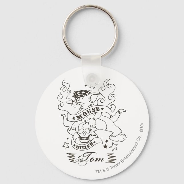 Tom Mouse Killer Tattoo 1 Key Ring (Front)