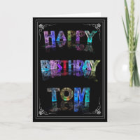 Tom - Name in Lights greeting card (Photo)