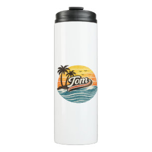 Tom Retro Sunset Name Design Thermal Tumbler