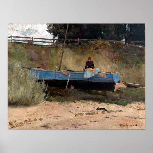 Tom Roberts Boat on Beach, Queenscliff Poster (Front)