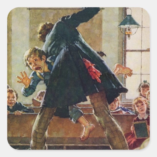 Tom Sawyer - Schoolmaster whipping Square Sticker (Front)