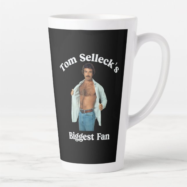 Tom Selleck's Biggest Fan Retro Style Design Latte Mug (Right)