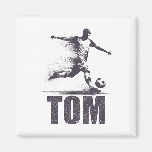 Tom Soccer Boys Personalized First Name Tom  Magnet (Front)