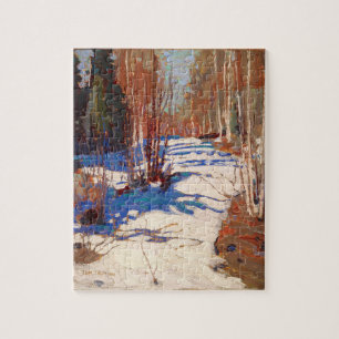 Tom Thomson Painting Path Behind Mowat Lodge Jigsaw Puzzle