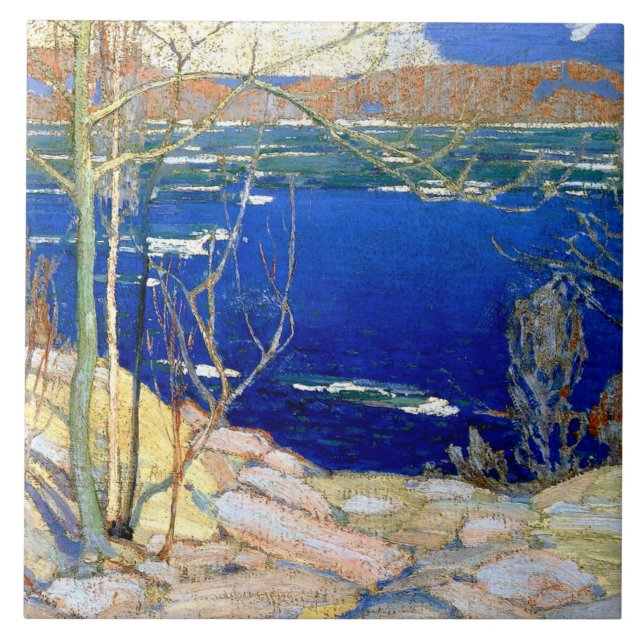 Tom Thomson - Spring Ice, popular painting, Ceramic Tile (Front)