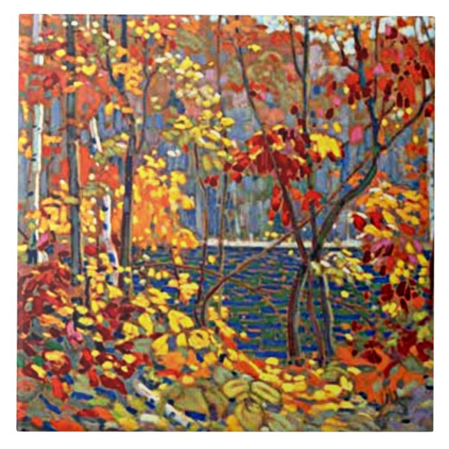 Tom Thomson - The Pool, famous painting, Ceramic Tile (Front)