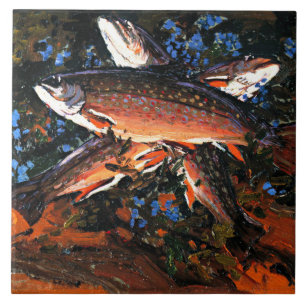 Tom Thomson - Three Trout Ceramic Tile