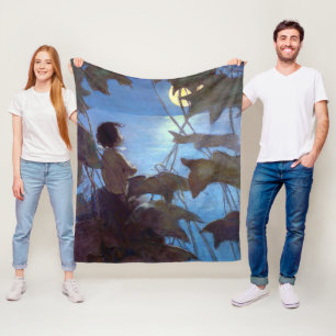 Tom Watching the Moon, Jessie Willcox Smith Fleece Blanket