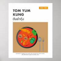 Tom Yum Kung, Spicy Thai Food Travel Art