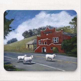 Tomales Town Hall with sheep Mouse Pad