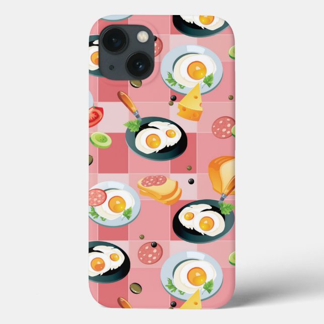 Tomato and Fried Eggs Pattern Case-Mate iPhone Case (Back)
