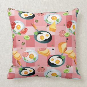 Tomato and Fried Eggs Pattern Cushion
