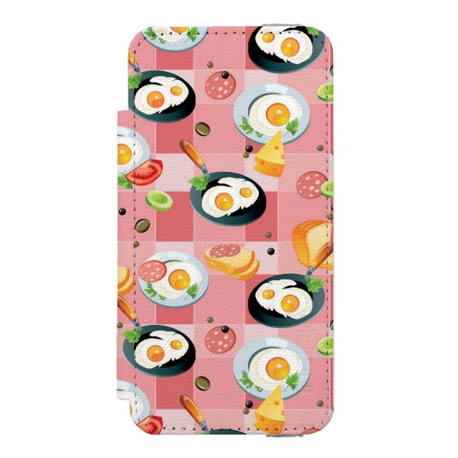 Tomato and Fried Eggs Pattern Incipio iPhone Wallet Case (Folio Front)