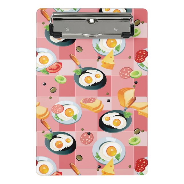 Tomato and Fried Eggs Pattern Mini Clipboard (Front)