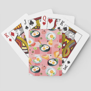 Tomato and Fried Eggs Pattern Playing Cards
