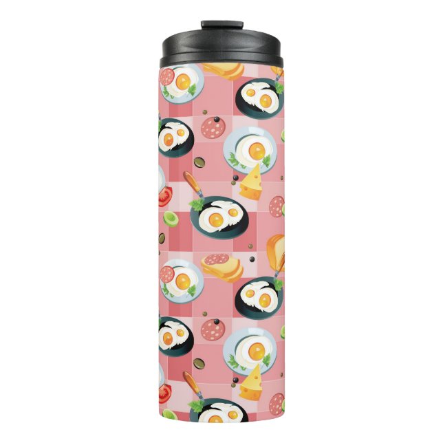 Tomato and Fried Eggs Pattern Thermal Tumbler (Front)