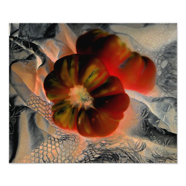 "Tomato and Lace" Digitally Altered Still Life Photo Print (Front)