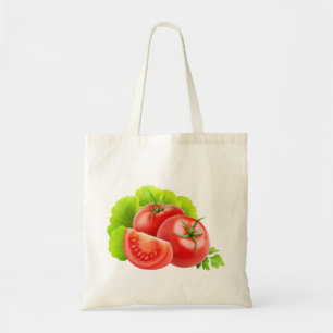 Tomato and lettuce leaves tote bag
