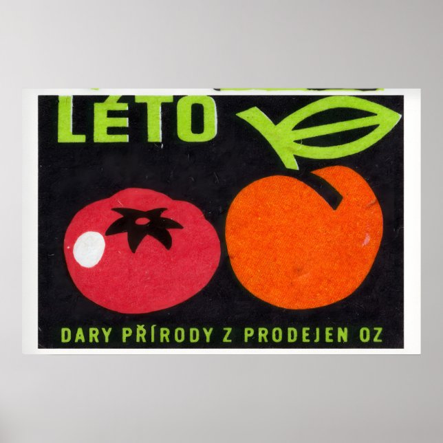 Tomato and Peach - Matchbox Print - Czech Wall Art (Front)