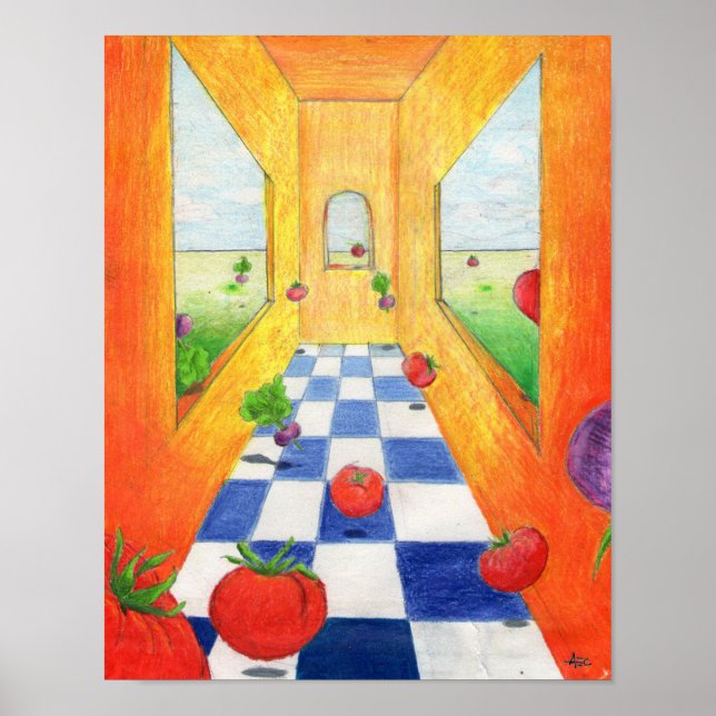 Tomato and Radish Kitchen Print Salad Party! (Front)