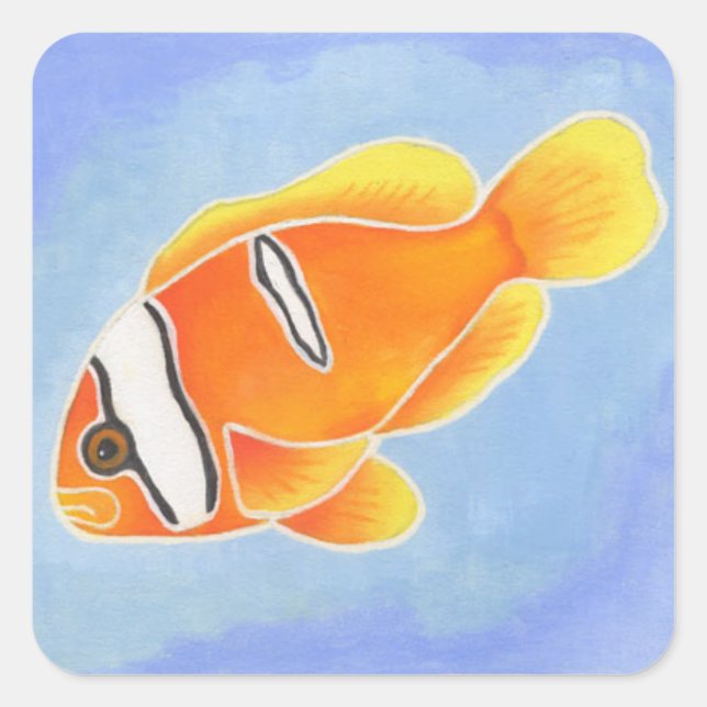 Tomato Anenome Fish Square Sticker (Front)