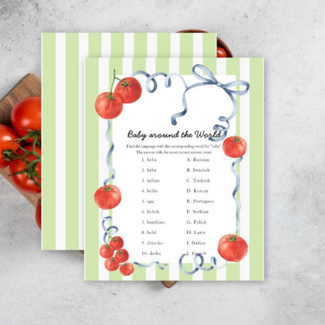 Tomato baby shower - baby around the world game (Creator Uploaded)