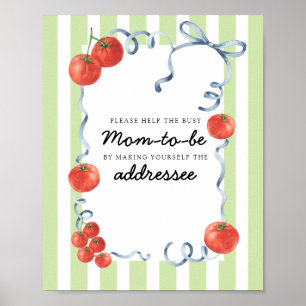 Tomato Baby shower Busy Mother Poster