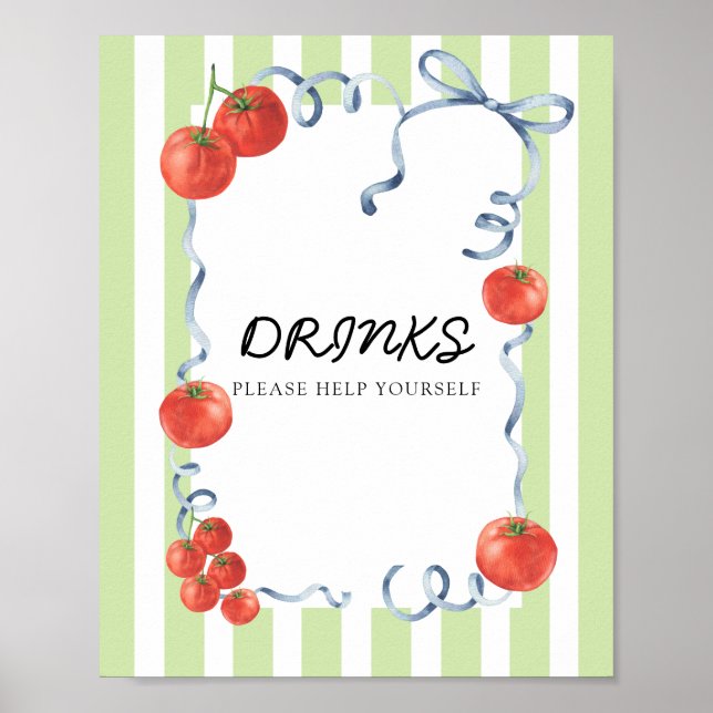 Tomato Baby shower Drinks Poster (Front)