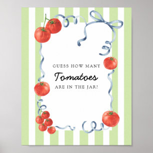 Tomato Baby shower Guess how many tomatoes Poster