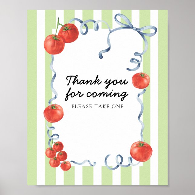 Tomato Baby shower Thank you for coming Poster (Front)