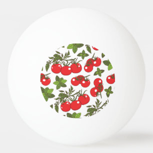 Tomato Basil Seamless Kitchen Pattern Ping Pong Ball