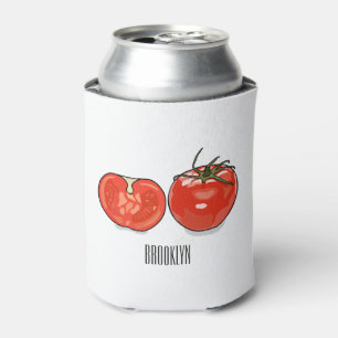 Tomato cartoon illustration can cooler