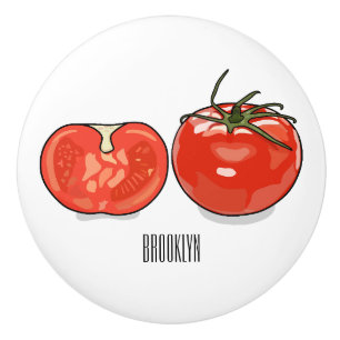 Tomato cartoon illustration ceramic knob