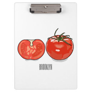 Tomato cartoon illustration clipboard