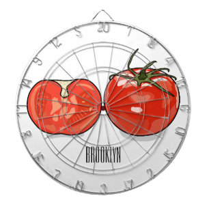 Tomato cartoon illustration dartboard