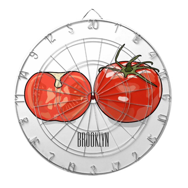 Tomato cartoon illustration  dartboard (Front)