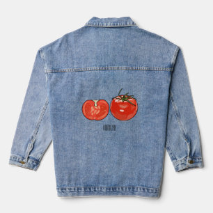 Tomato cartoon illustration denim jacket
