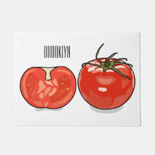 Tomato cartoon illustration doormat
