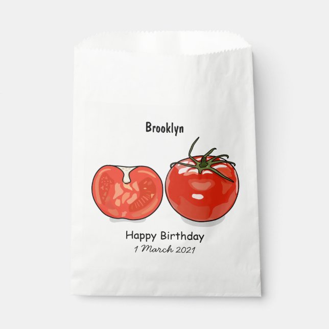 Tomato cartoon illustration favour bag (Front)