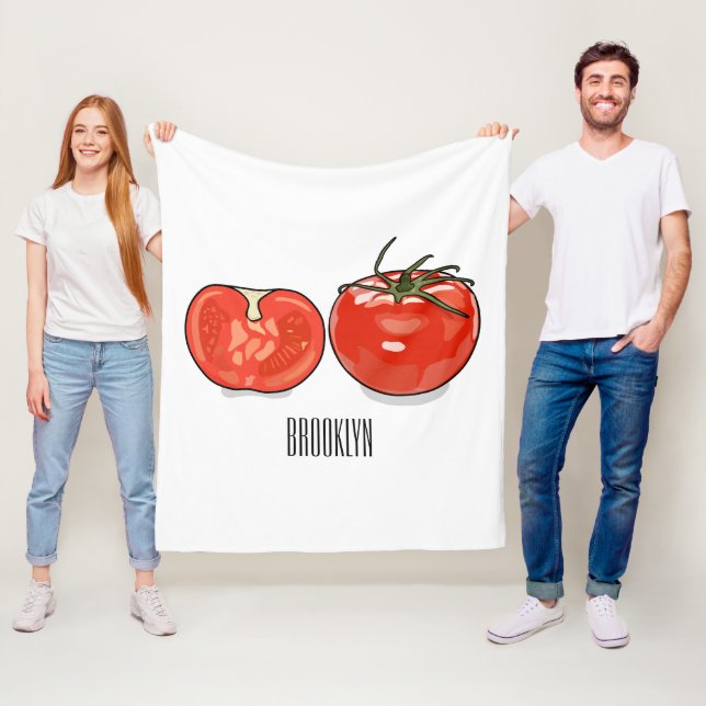 Tomato cartoon illustration  fleece blanket (In Situ)
