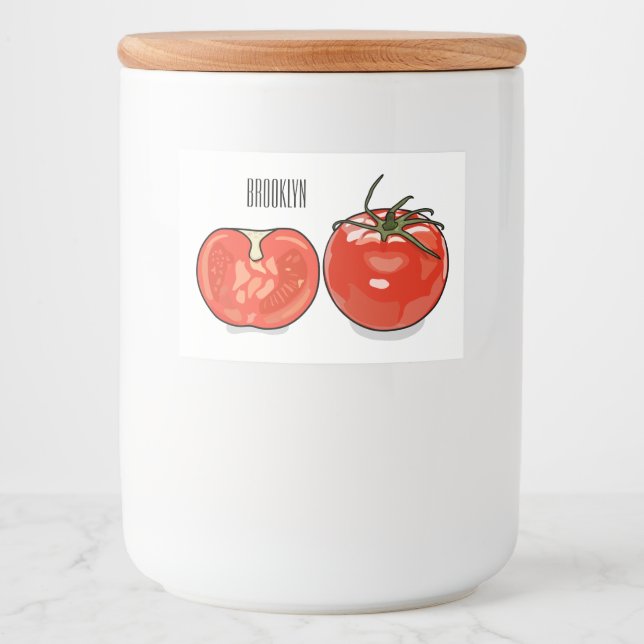 Tomato cartoon illustration  food label (Front)