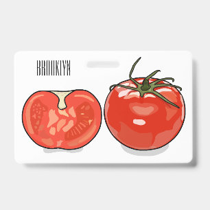Tomato cartoon illustration ID badge