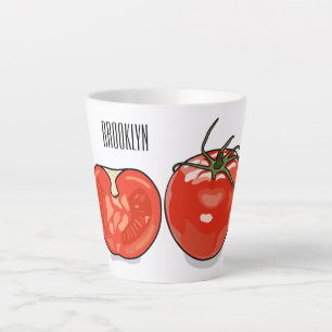 Tomato cartoon illustration latte mug