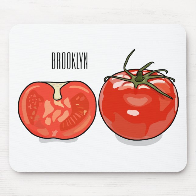 Tomato cartoon illustration  mouse pad (Front)