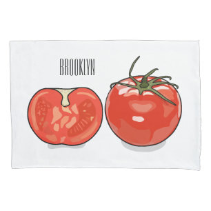 Tomato cartoon illustration  pillowcase