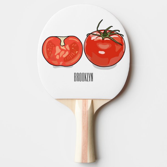 Tomato cartoon illustration  ping pong paddle (Front)