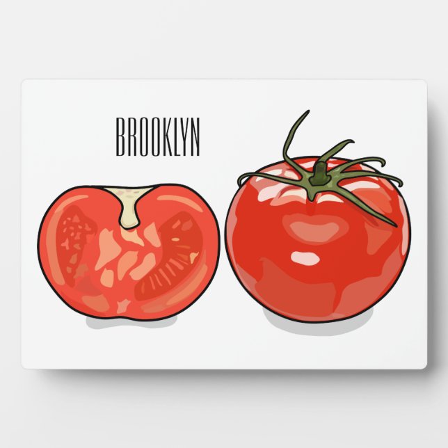 Tomato cartoon illustration  plaque (Front)