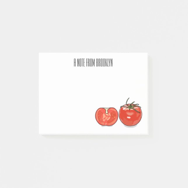 Tomato cartoon illustration  post-it notes (Front)