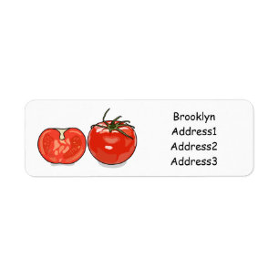 Tomato cartoon illustration return address label